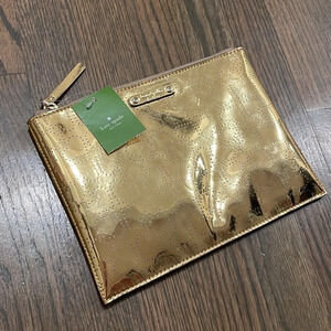 NWT Kate Spade Metro Spade Large Pouch Clutch in Gold
